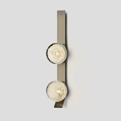 Contemporary brushed brass bubble glass wall light bedroom sconce