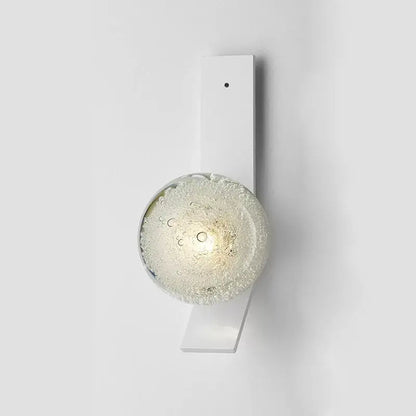 Contemporary brushed brass bubble glass wall light bedroom sconce