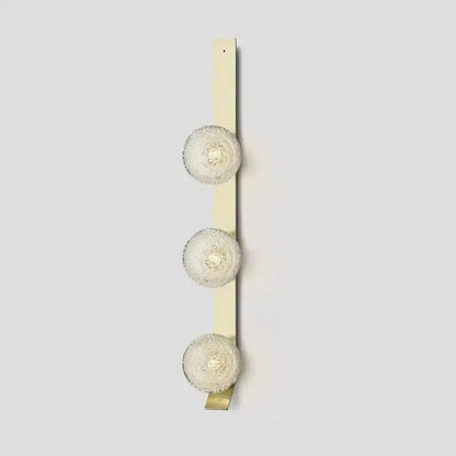 Contemporary brushed brass bubble glass wall light bedroom sconce