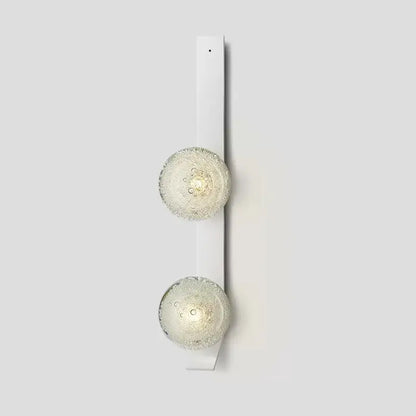 Contemporary brushed brass bubble glass wall light bedroom sconce