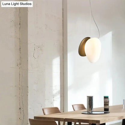 Modern cream white glass stacked pendant light dining room