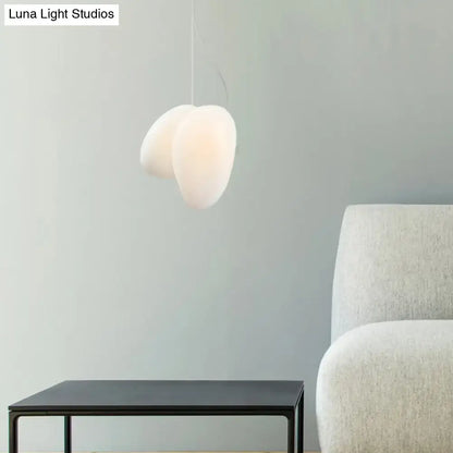 Modern cream white glass stacked pendant light dining room