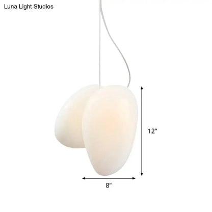 Modern cream white glass stacked pendant light dining room