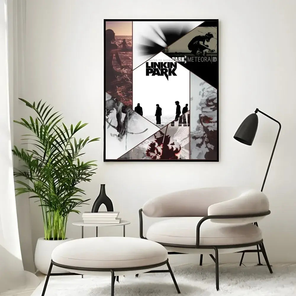 Modern black framed album poster wall art bedroom set of 5