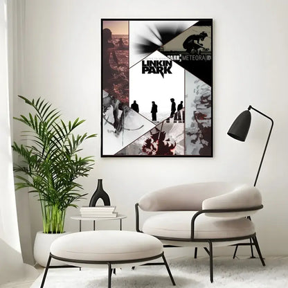 Modern black framed album poster wall art bedroom set of 5