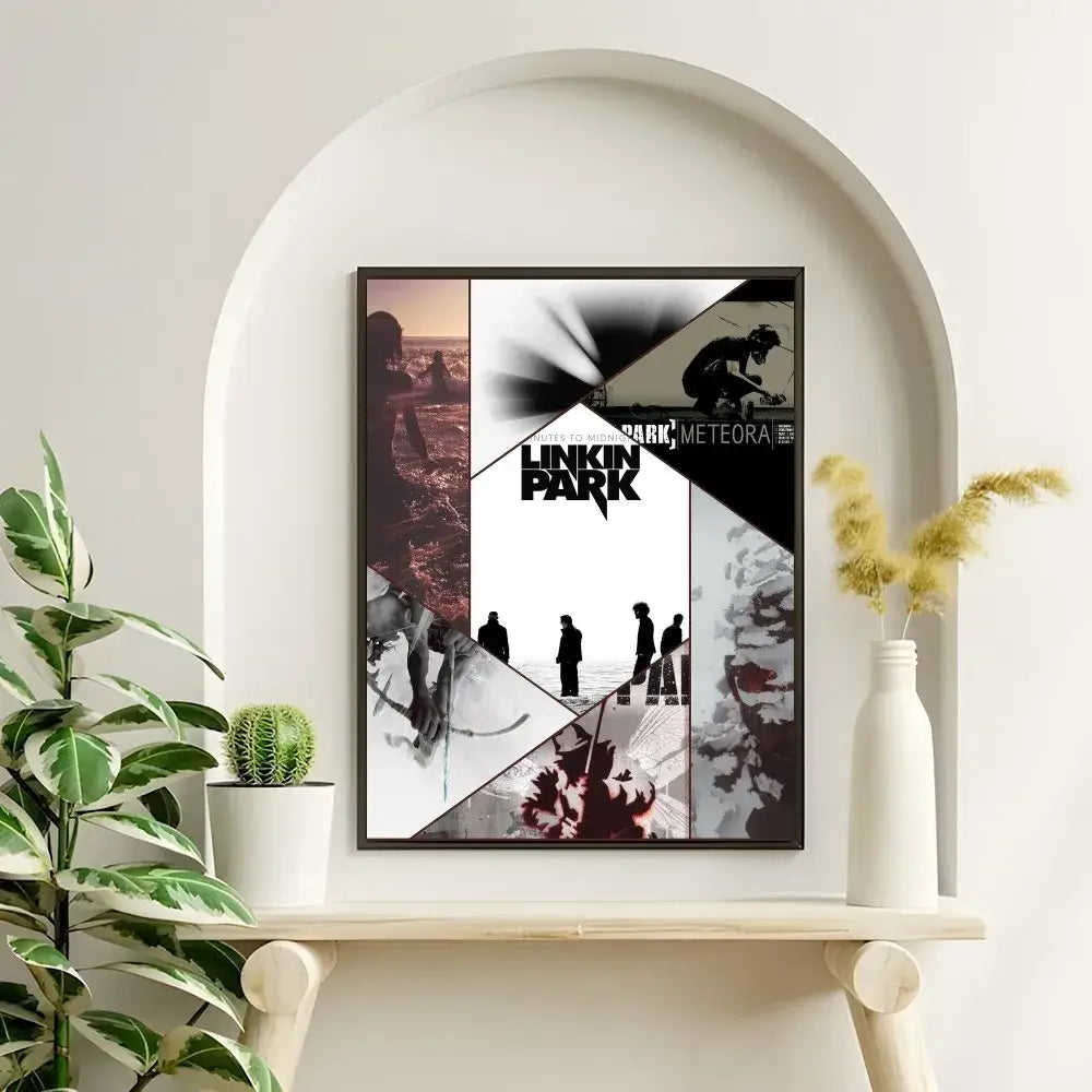 Modern black framed album poster wall art bedroom set of 5