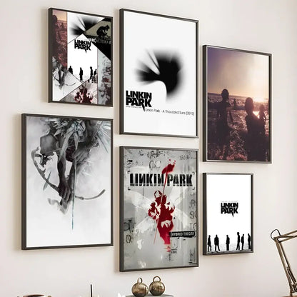 Modern black framed album poster wall art bedroom set of 5
