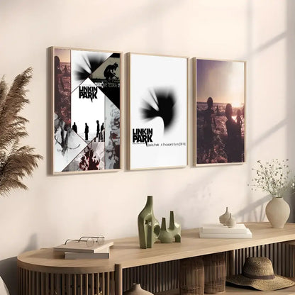 Modern black framed album poster wall art bedroom set of 5