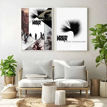 Modern black framed album poster wall art bedroom set of 5
