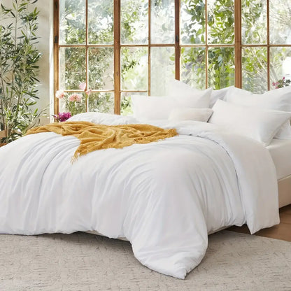 Black satin cotton duvet cover set bedroom textured pillow accent