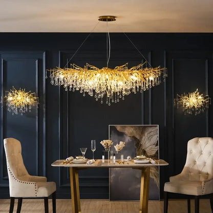 Decorbites copper branch water crystal chandelier for living room