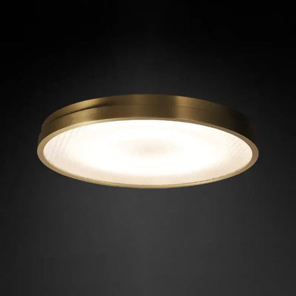 Modern brushed brass copper ceiling lamp bedroom frosted glass light
