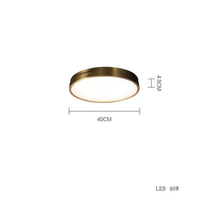 Modern brushed brass copper ceiling lamp bedroom frosted glass light