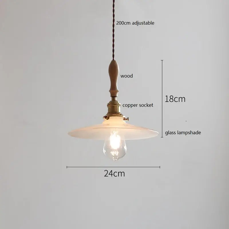 Vintage cream ceramic led pendant lamp kitchen ribbed glass shade