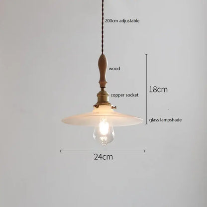 Vintage cream ceramic led pendant lamp kitchen ribbed glass shade