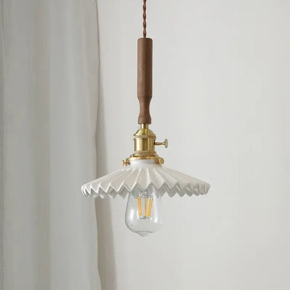 Vintage brass and ceramic led pendant light kitchen glass shade