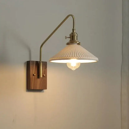 Modern brass and copper ceramic led wall lamps for bedroom