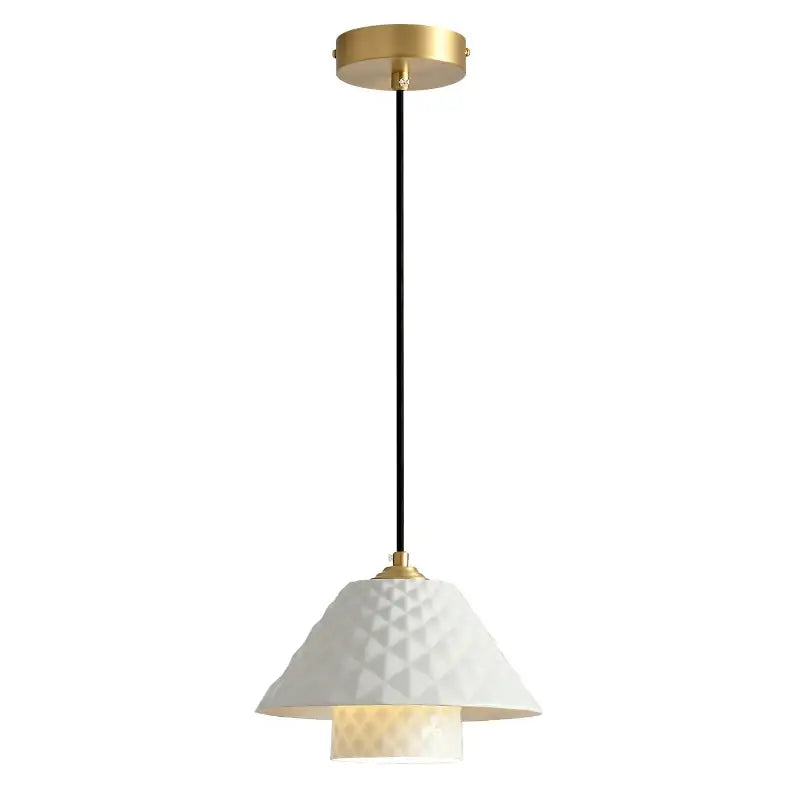Textured white and gold ceramic pendant lights for kitchen dining room