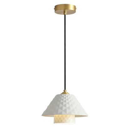 Textured white and gold ceramic pendant lights for kitchen dining room