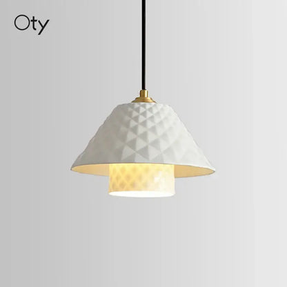 Textured white and gold ceramic pendant lights for kitchen dining room