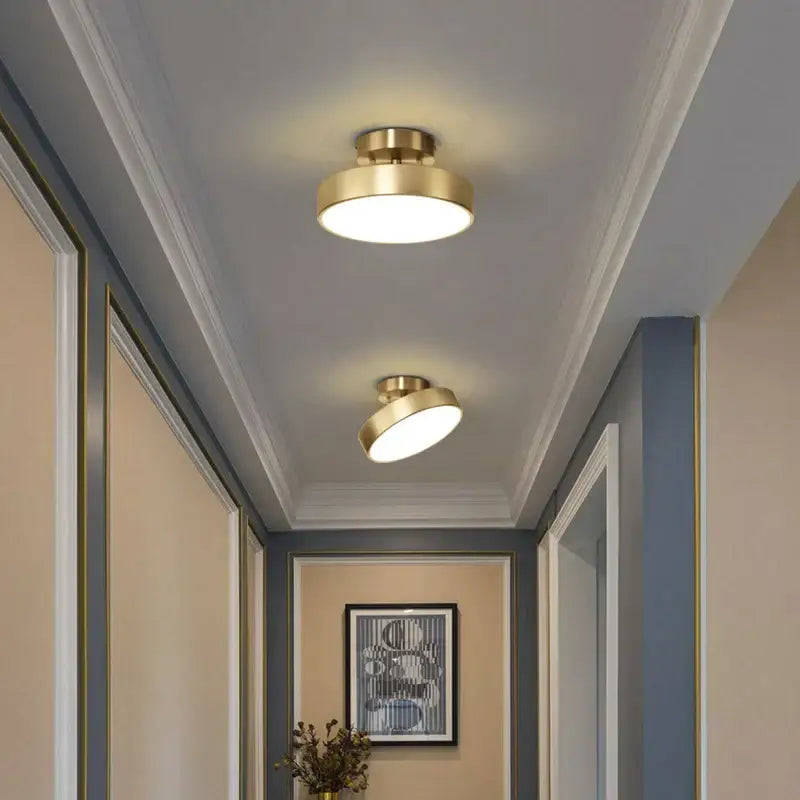 Modern copper chandelier hallway led ceiling lamp