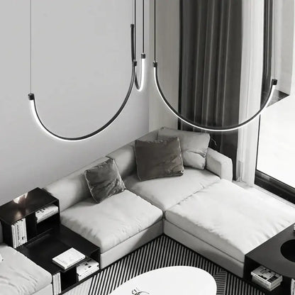Modern copper chandelier black led living room light