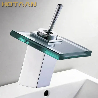 Modern chrome waterfall bathroom faucet white ceramic basin mixer