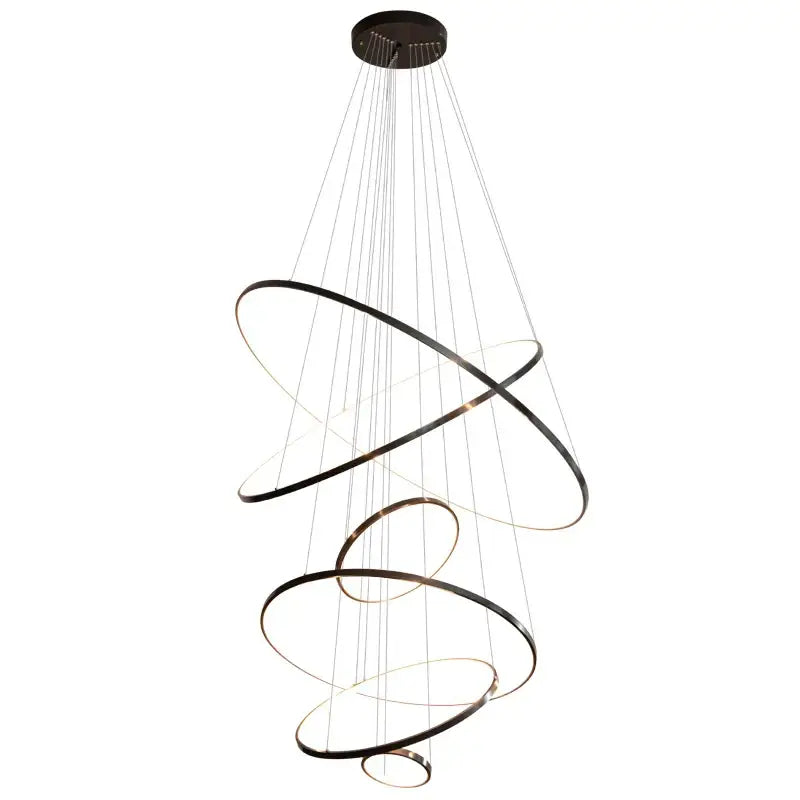 Modern copper circle chandelier living room led light