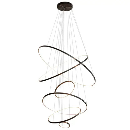 Modern copper circle chandelier living room led light