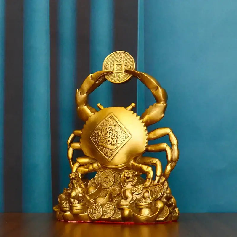 Copper crab ornaments for wealth and luxury living room decor