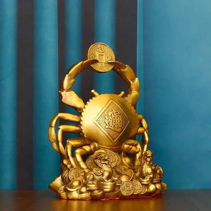 Copper crab ornaments for wealth and luxury living room decor