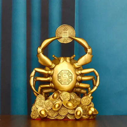 Copper crab ornaments for wealth and luxury living room decor
