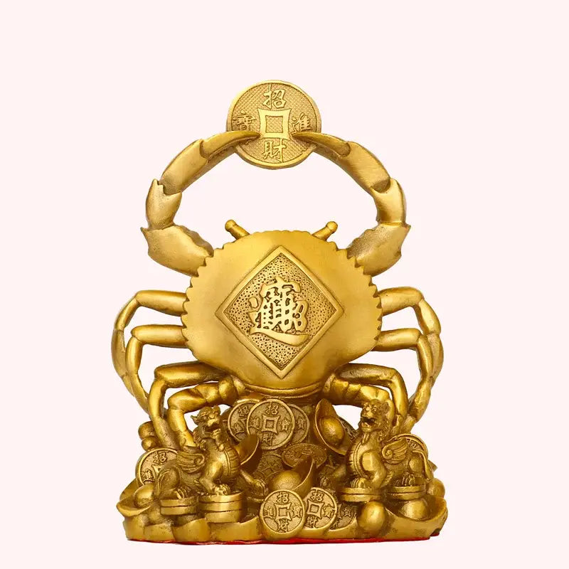 Copper crab ornaments for wealth and luxury living room decor