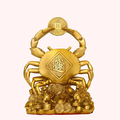 Copper crab ornaments for wealth and luxury living room decor