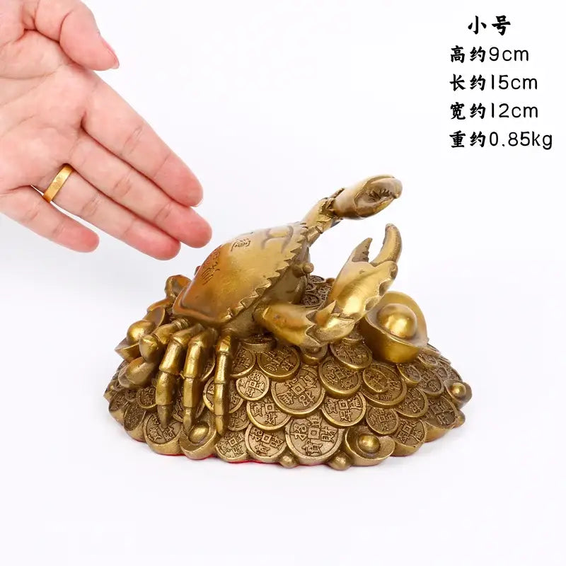 Copper crab ornaments for wealth and luxury living room decor