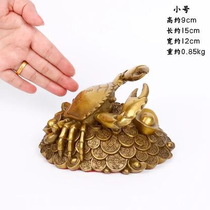 Copper crab ornaments for wealth and luxury living room decor