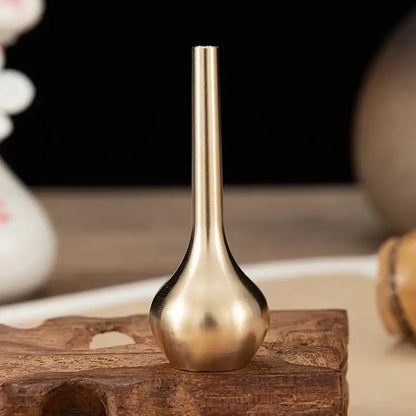 Polished brass miniature tall vase set – living room home decor