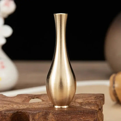 Polished brass miniature tall vase set – living room home decor