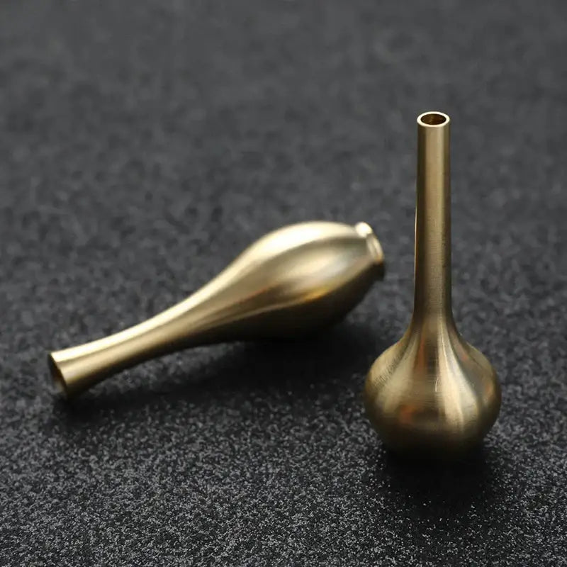 Polished brass miniature tall vase set – living room home decor