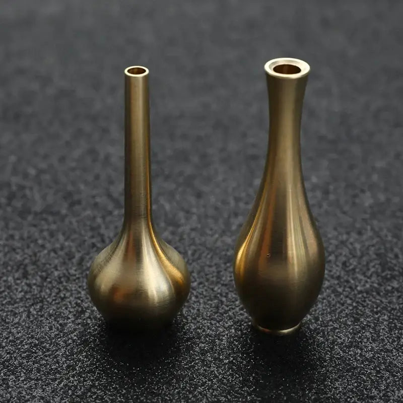 Polished brass miniature tall vase set – living room home decor