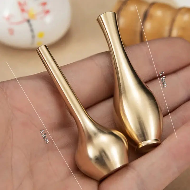 Polished brass miniature tall vase set – living room home decor