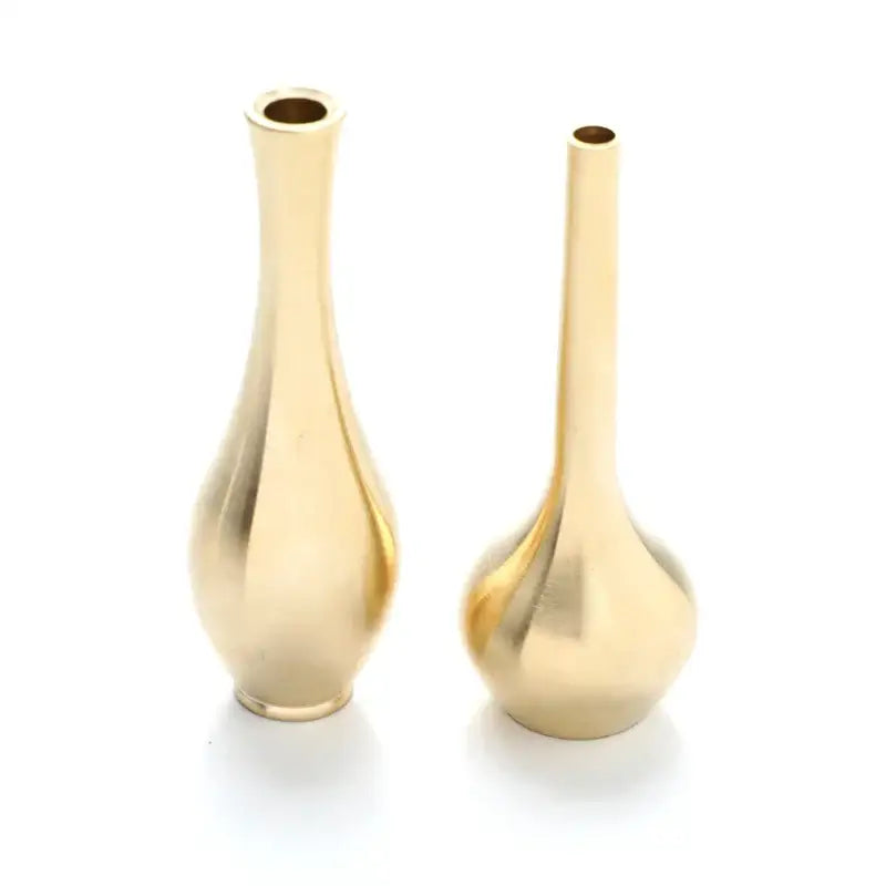 Polished brass miniature tall vase set – living room home decor