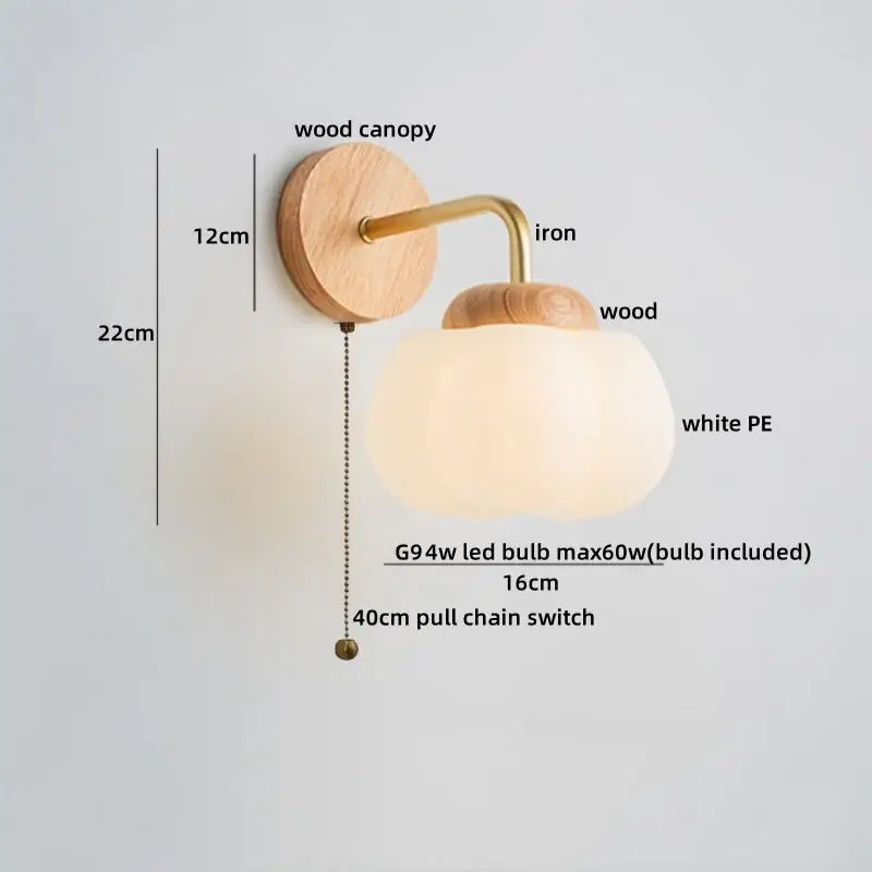 cotton led wall lamps brass wood cloud sconce bedroom