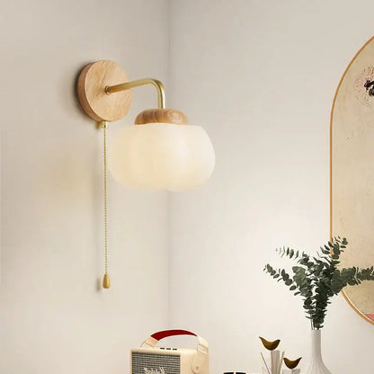 cotton led wall lamps brass wood cloud sconce bedroom