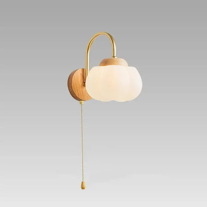 cotton led wall lamps brass wood cloud sconce bedroom