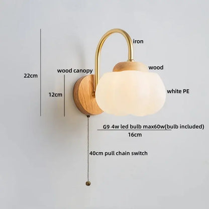 cotton led wall lamps brass wood cloud sconce bedroom