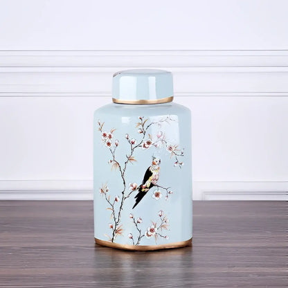 Decorbites country ceramic yellow floral jar dining room decor
