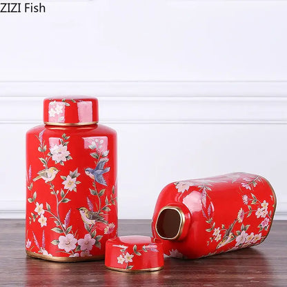 Decorbites country ceramic yellow floral jar dining room decor