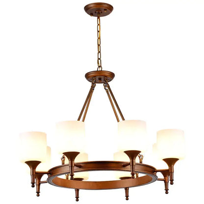 country fabric brass chandelier for bedroom with 3 shades