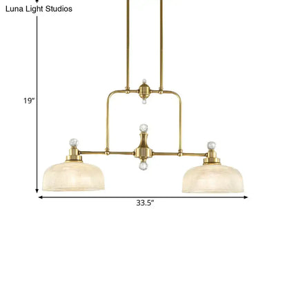 Industrial brass light kit with clear prismatic glass kitchen pendant